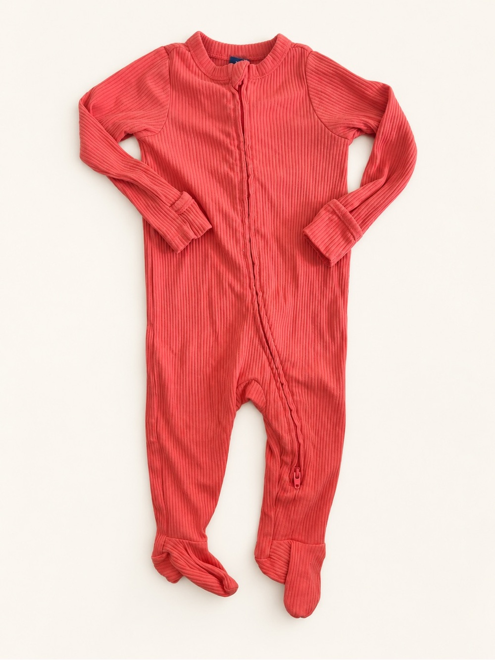 Old Navy Coral Ribbed Footed One-Piece